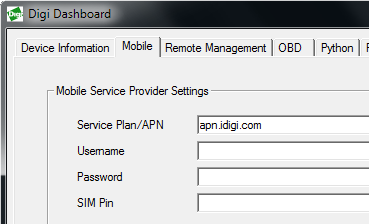 Dashboard Mobile Settings